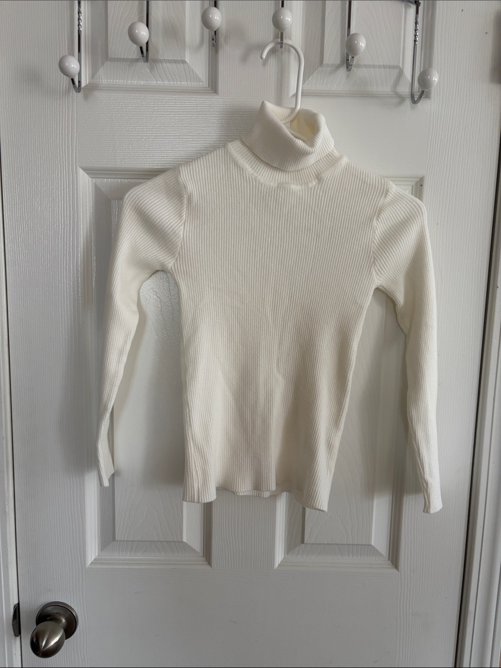Ivory Turtleneck Long Sleeve Shirt